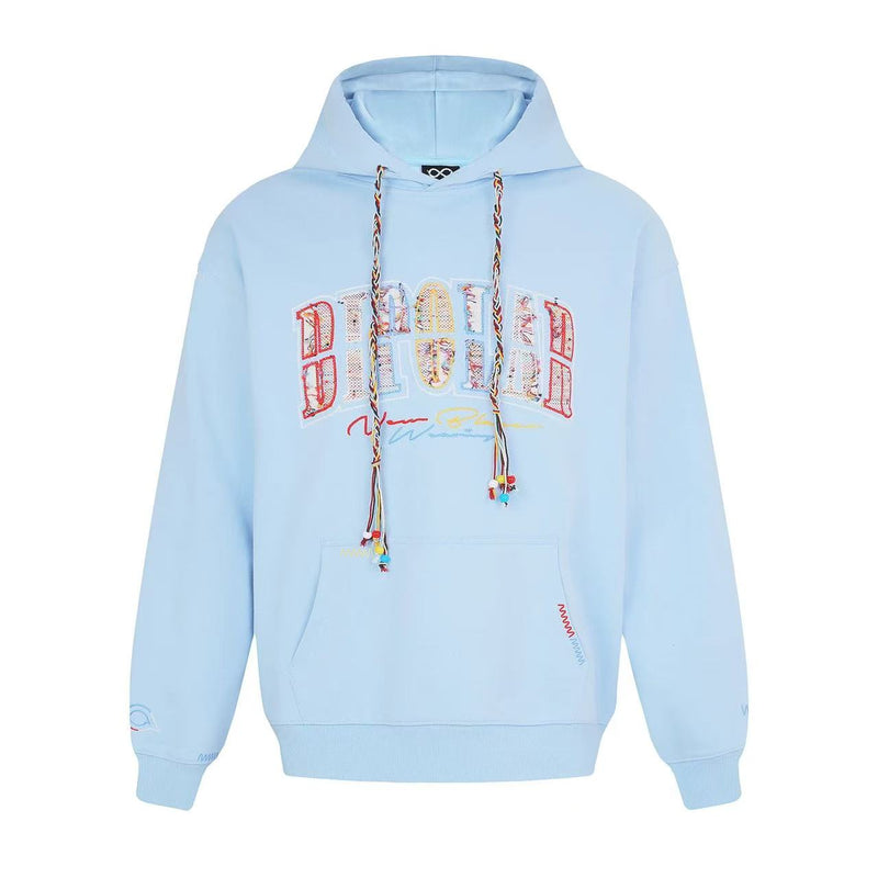 BIPOLAR Rainbow Tassel Appliqué Embroidered Hoodie