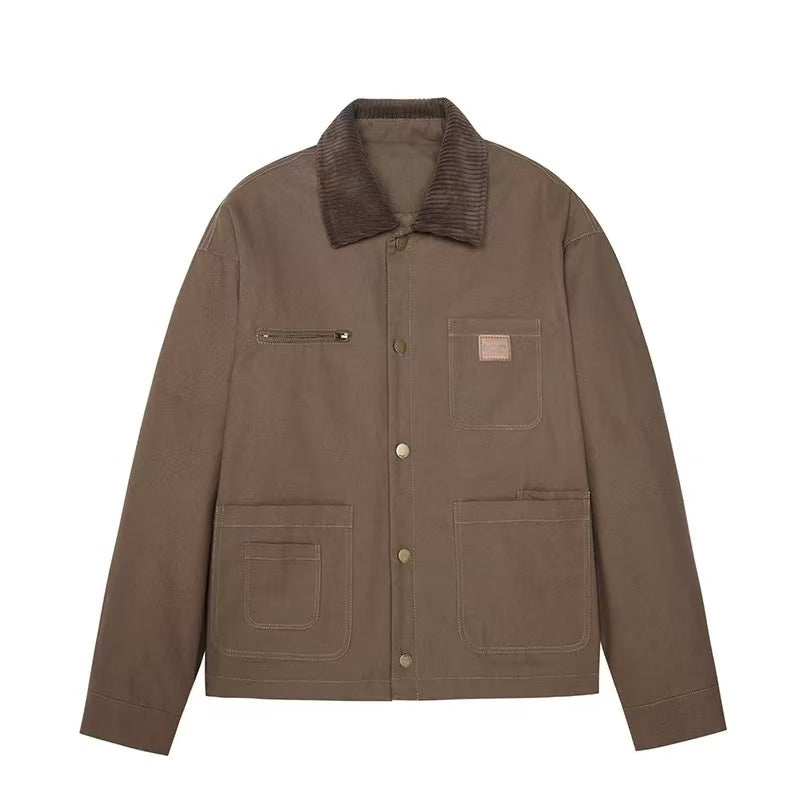 ICONSLAB Corduroy Collar Barn Style Work Jacket