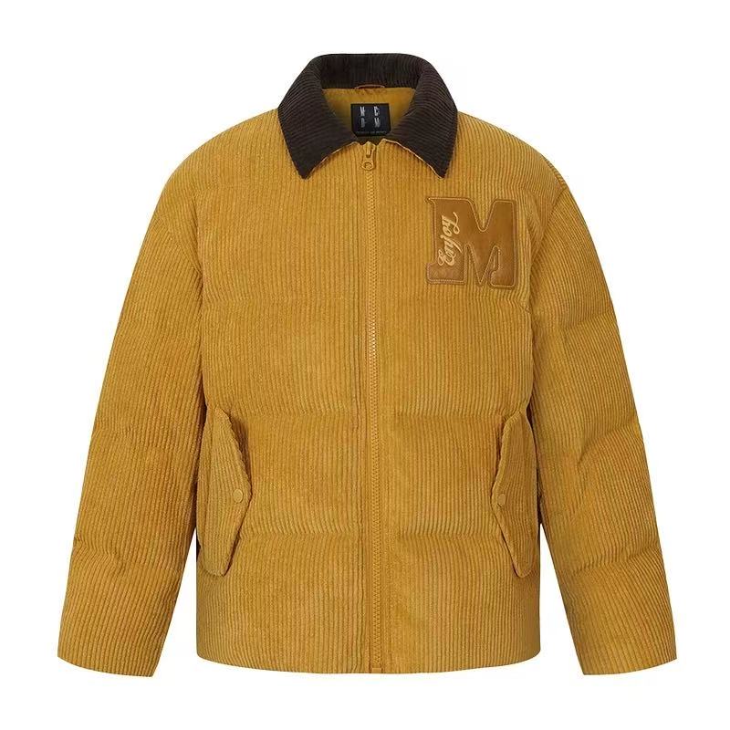 MEDM Corduroy Lapel Color Block Down Jacket
