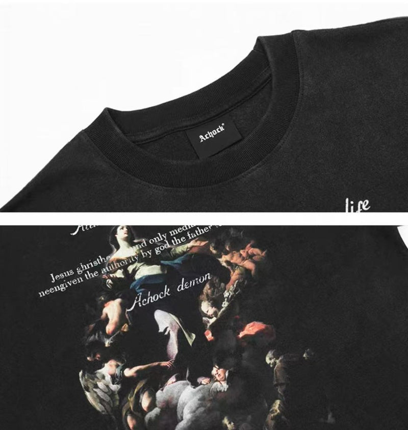 ACHOCK Retro Virgin Mary Printed T-shirt