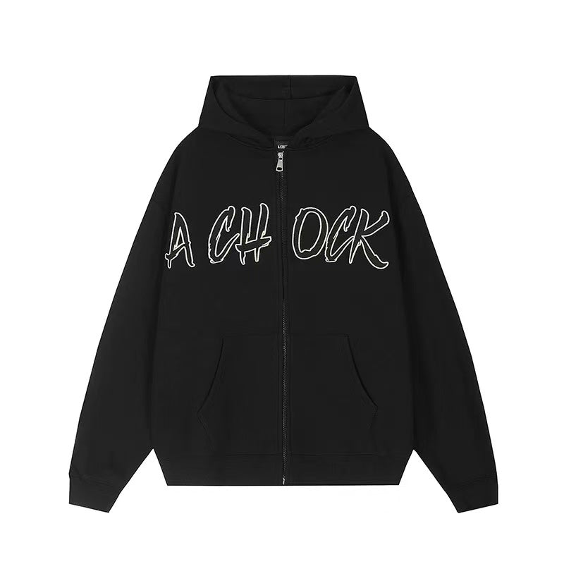ACHOCK Embroidered Logo Cardigan Jacket