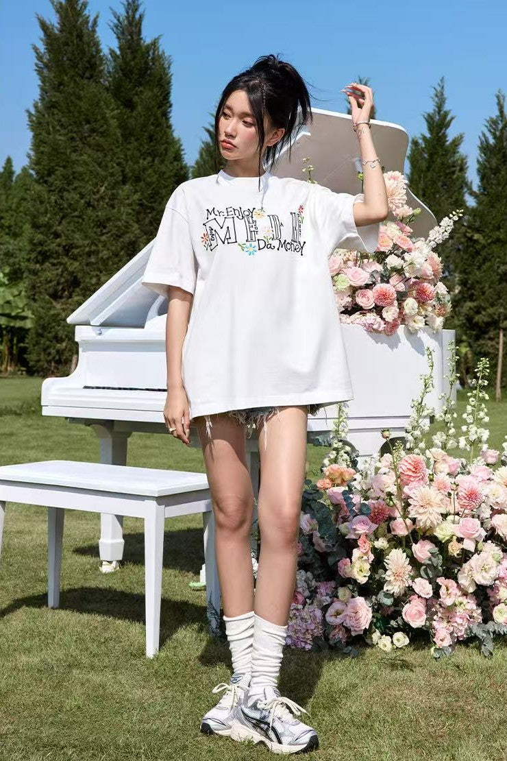MEDM Scattered Flower Short-sleeved T-shirt