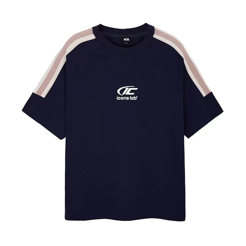 ICONSLAB Contrast Striped Webbing Raglan T-shirt