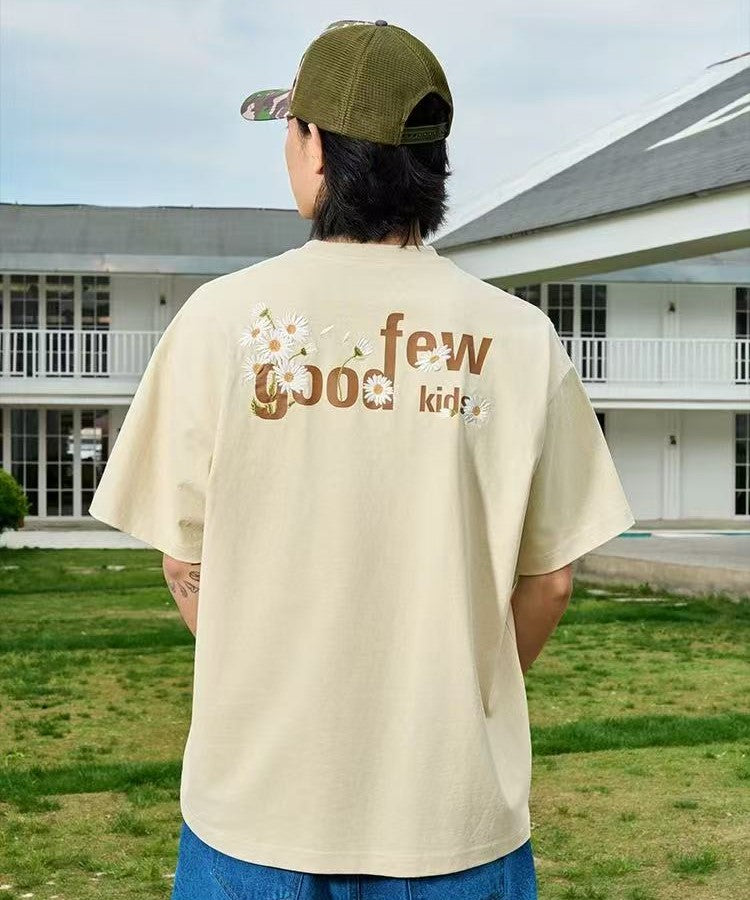 AFGK "Vine Garden" Rose Embroidered Short-sleeved T-shirt