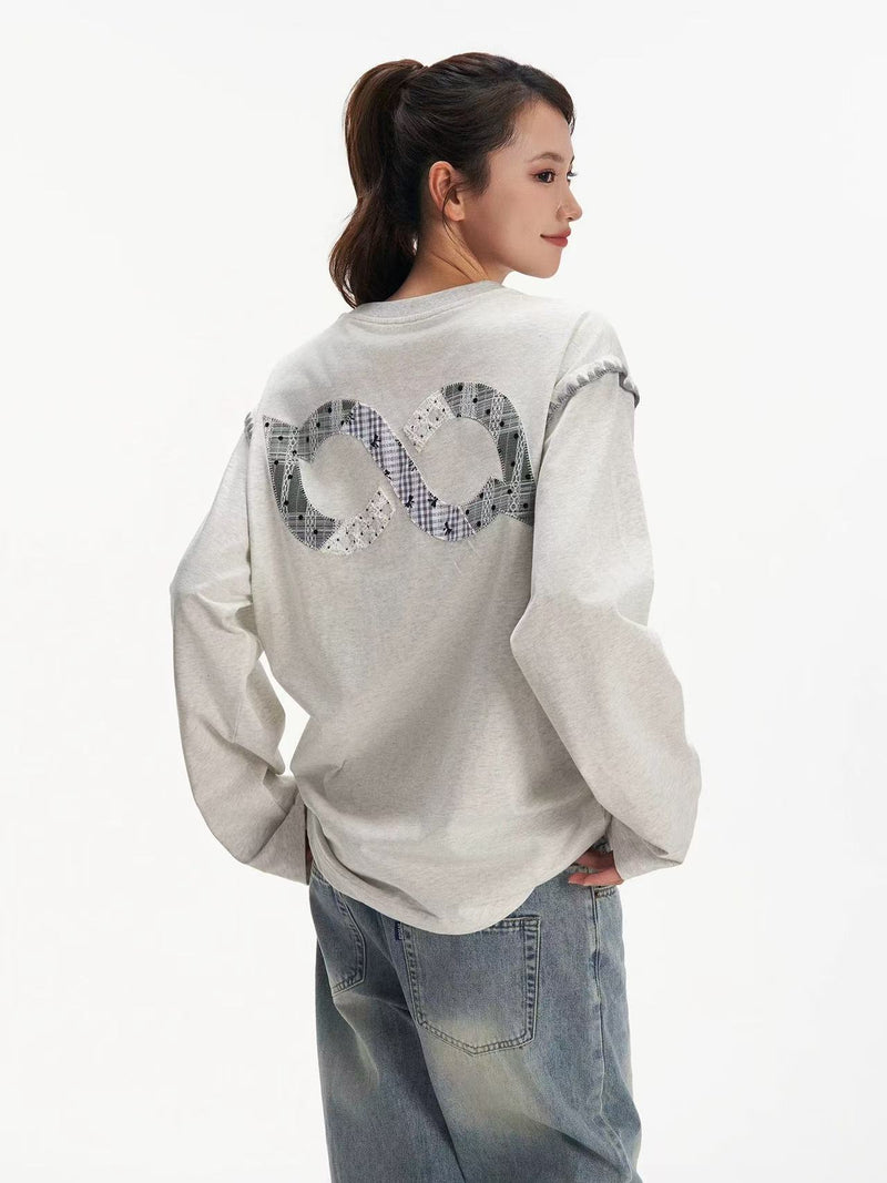 BIPOLAR Lace Polka Dot Patch Long-sleeve T-shirt