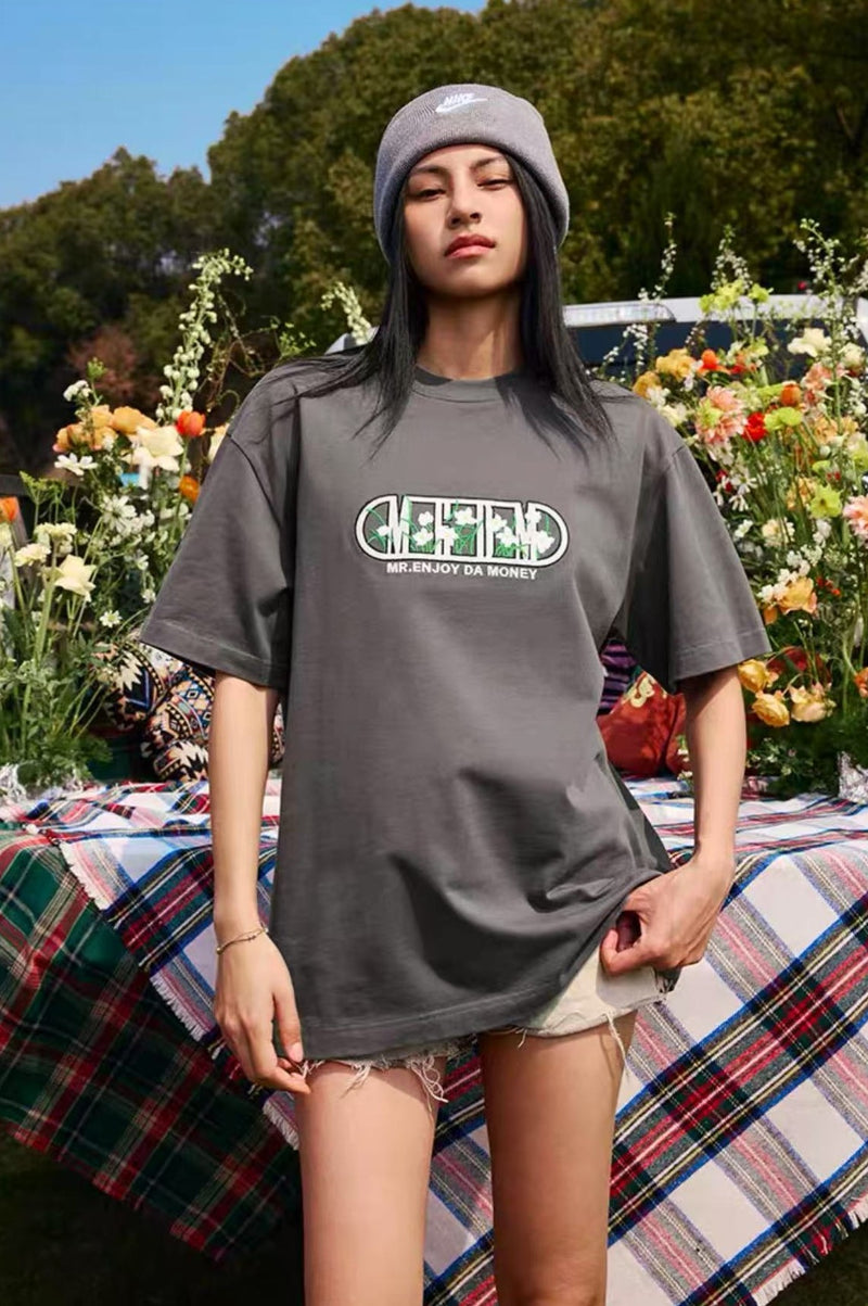 MEDM Capsule Floral Logo Print Short-sleeved T-shirt