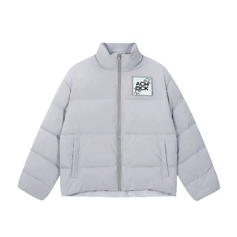 ACHOCK Waffle Logo Designed Velcro Warm Cotton Coat