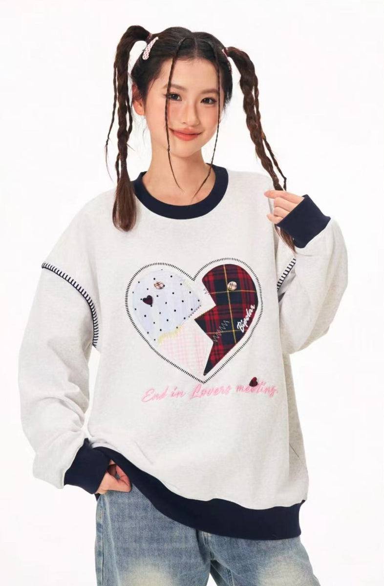 BIPOLAR Love Patch Crew Neck Sweatshirt