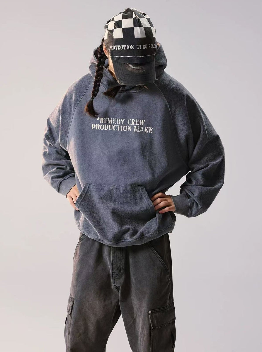 REMEDY Washed Patchwork Hoodie