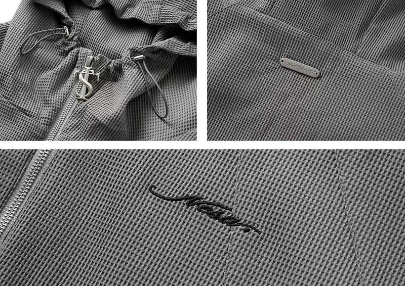 STK Vintage Ruched Split Hooded Jacket