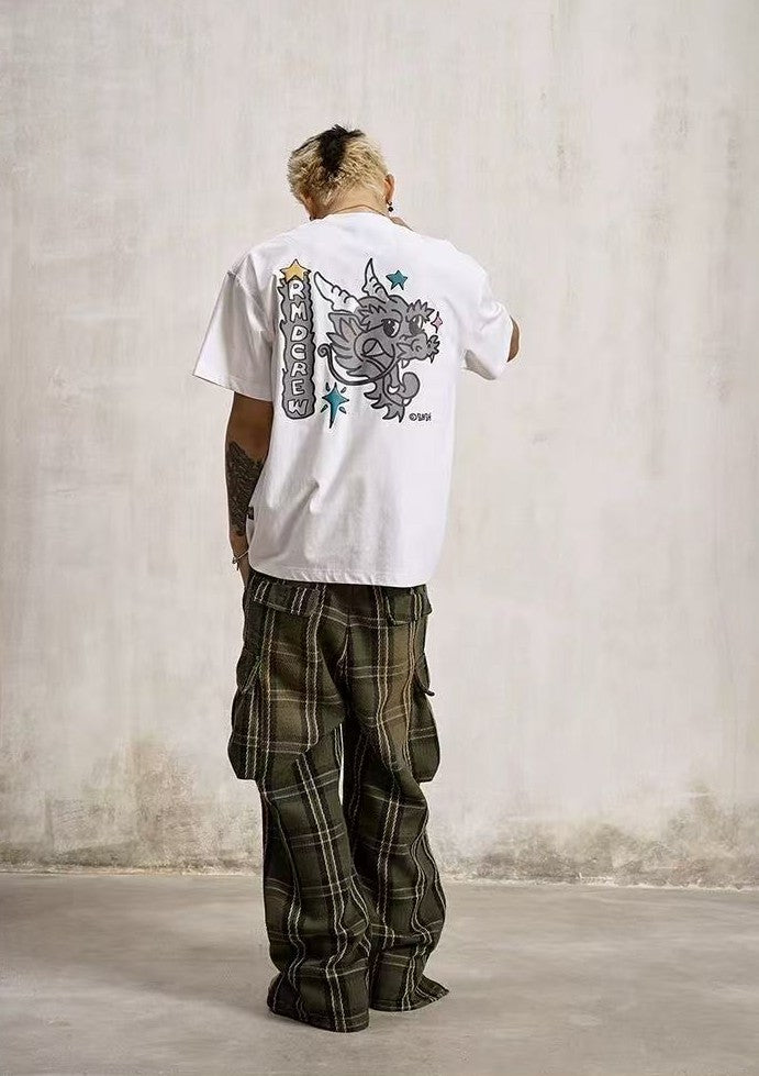 REMEDY 3M Reflective Cartoon Draagon Short-sleeve T-shirt