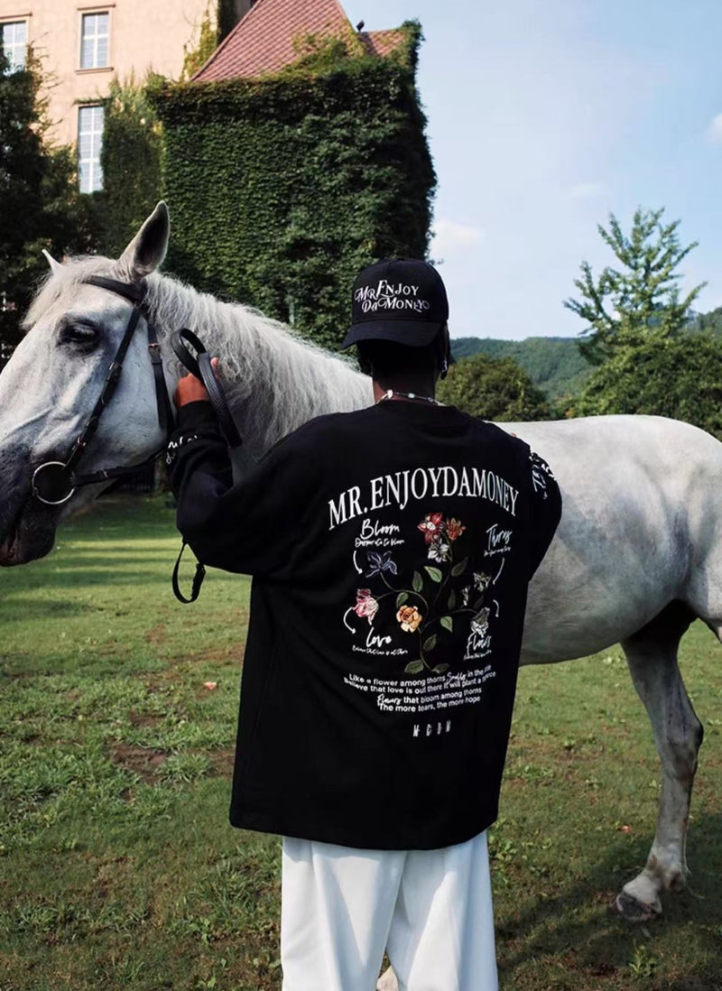 MEDM Floral Embroidered Long-sleeve T-shirt