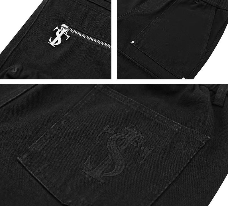 STK Multi-Pocket Cargo Straight-Leg Paratrooper Pants