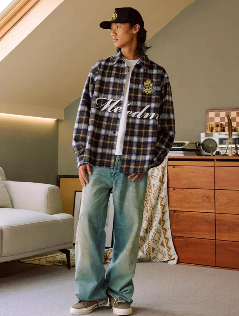 MEDM Plaid Long-sleeve T-Shirt