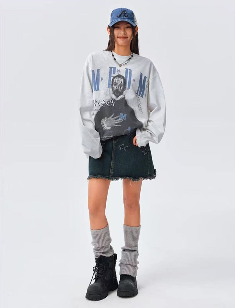 MEDM Spoof Oil Painting Long-sleeved T-shirt