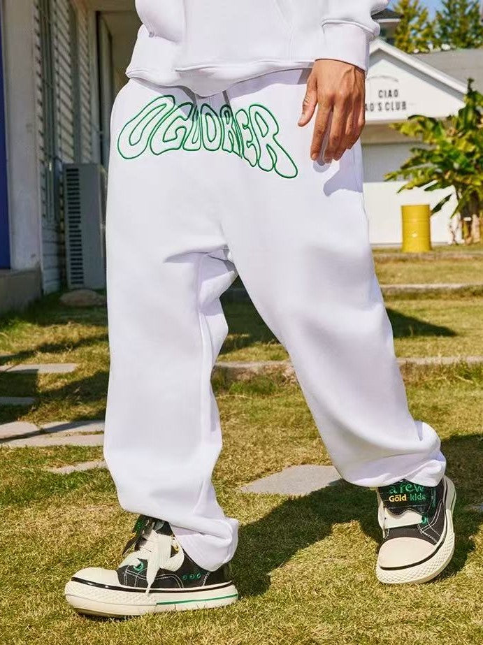 AFGKxOO Letter Embroidered Sweatpants