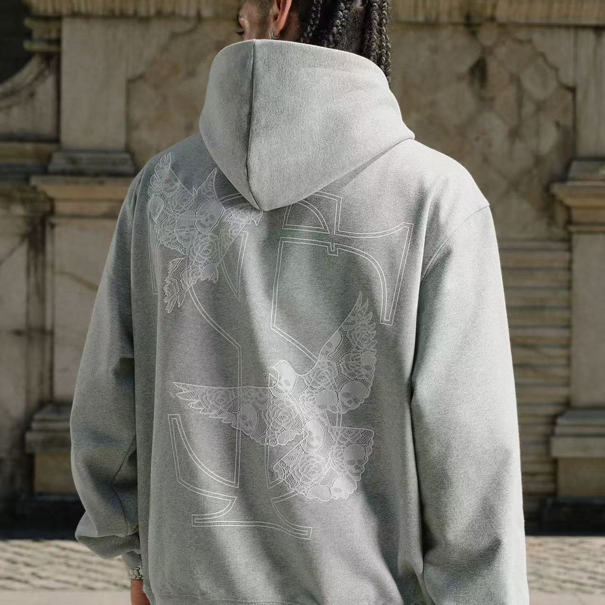 STK Vintage Lace and Peace Dove Design Hoodie