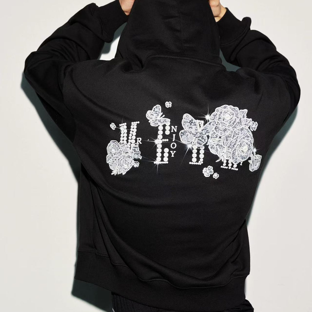 MEDM Lace Print Hoodie