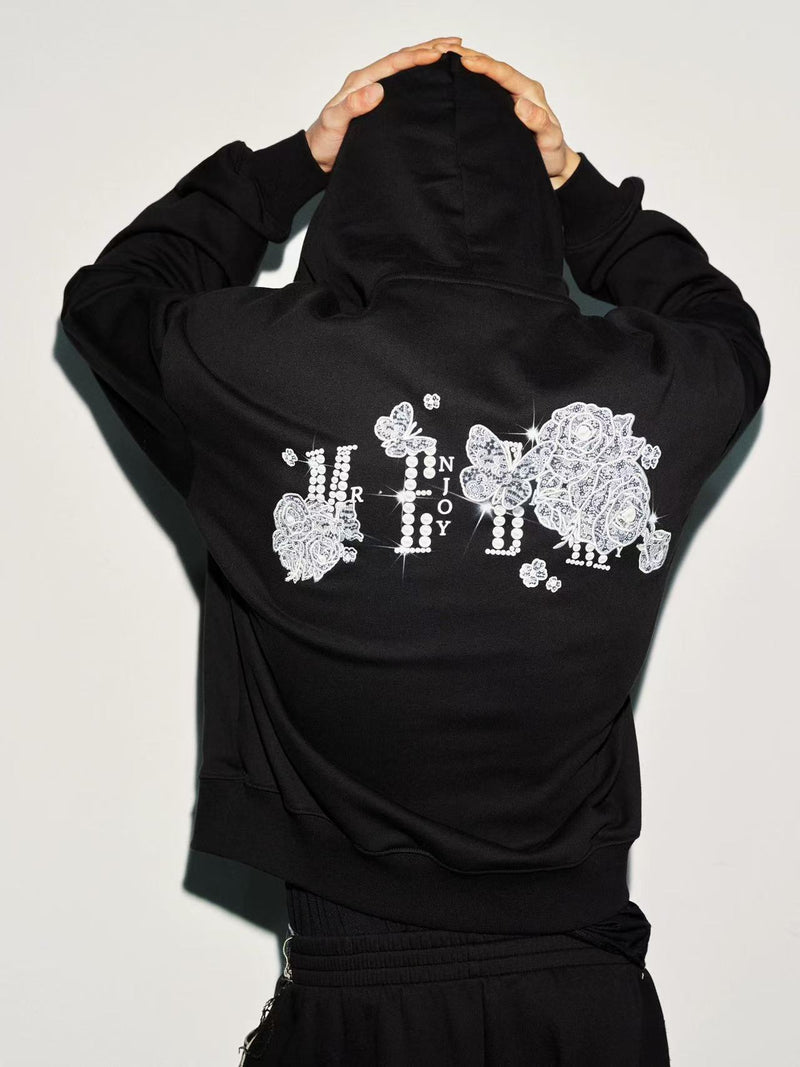MEDM Lace Print Hoodie