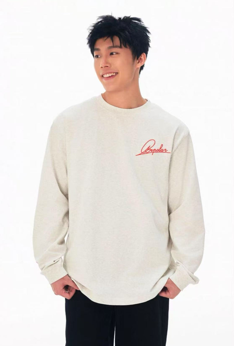 BIPOLAR Handwritten LOGO Long-sleeved T-shirt