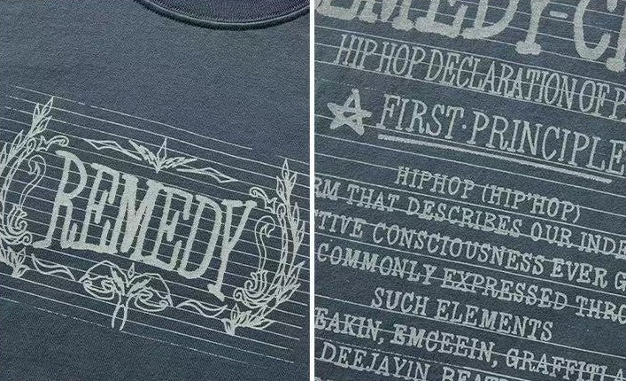 REMEDY Retro Letter Print Short-sleeve T-shirt