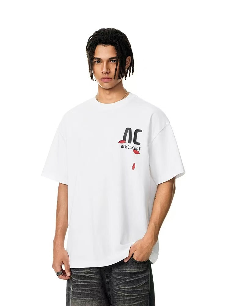 ACHOCK Logo Rose Print T-shirt