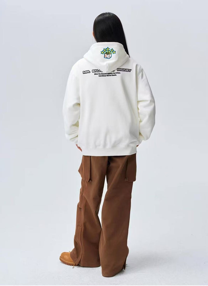 MEDM Blooming Star Embroidered Zipper Hoodie