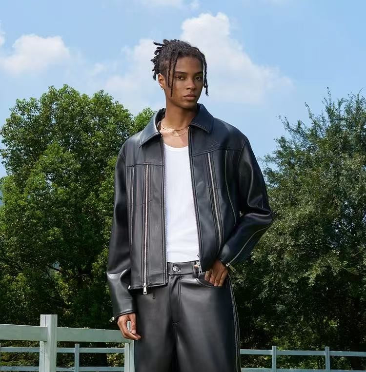 AFGK Zippered Leather Jacket