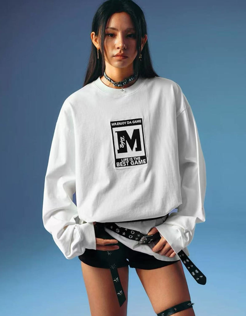 MEDMxPlayStation Basic M logo long-sleeved T-shirt