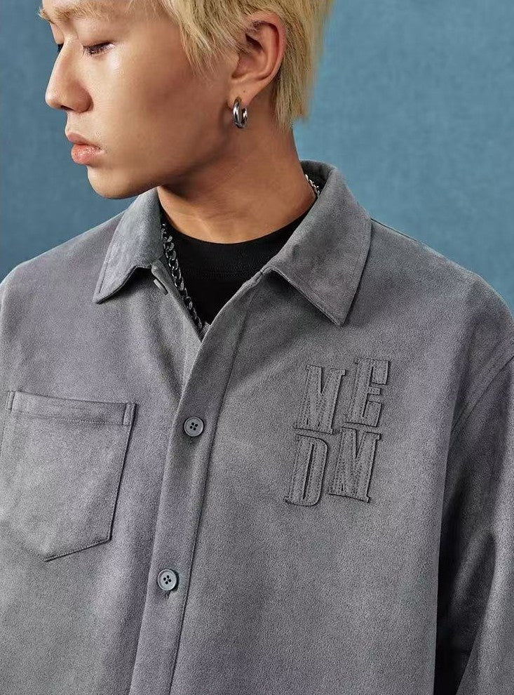 MEDM  Basic Logo Suede Shirt Jacket