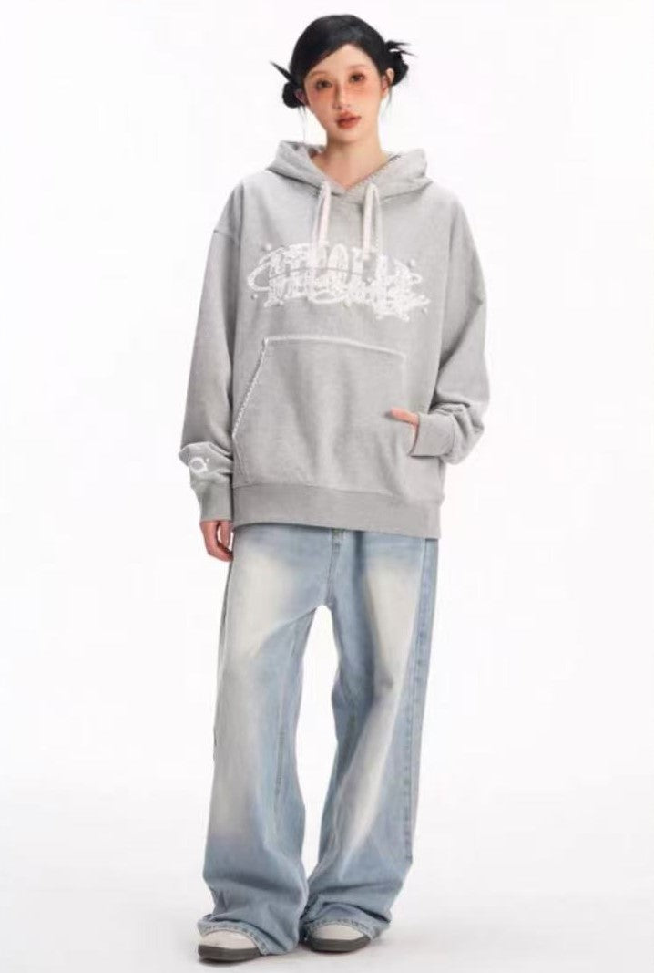 BIPOLAR Lace Pearl Patch Logo Hoodie