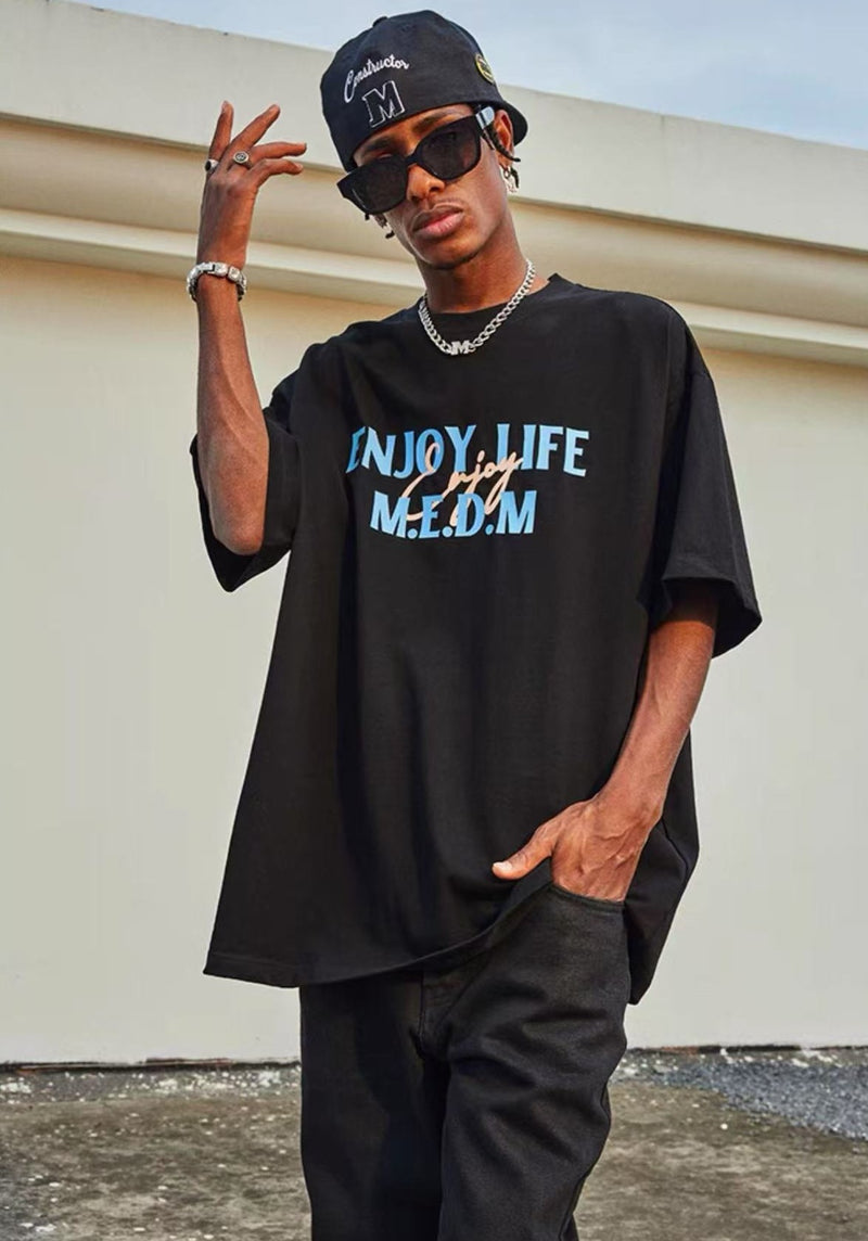 MEDM Three-dimensional Letters Short-sleeved T-shirt