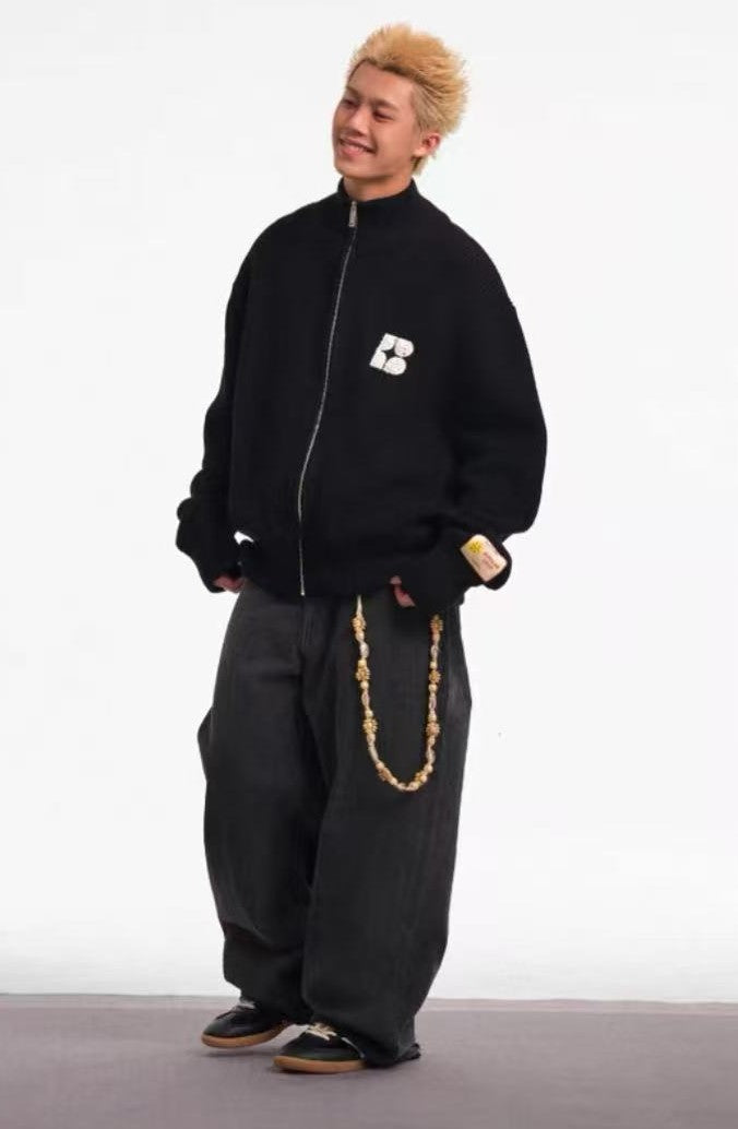 BIPOLAR Knitted Cardigan Zipper Jacket