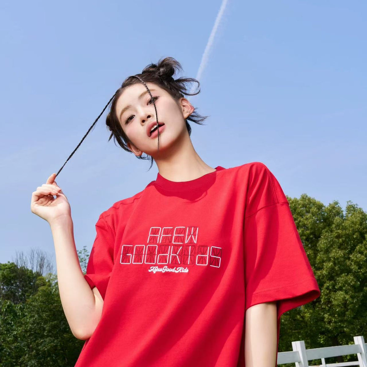 AFGK Electronic Screen Embroidery LOGO Short-sleeves T-shirt