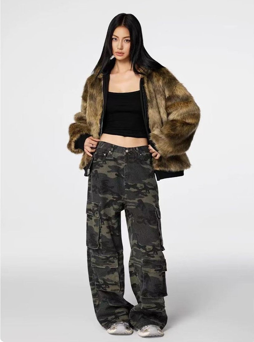 ACHOCK Wind-resistant Thickened Double-sided Bomber Jacket