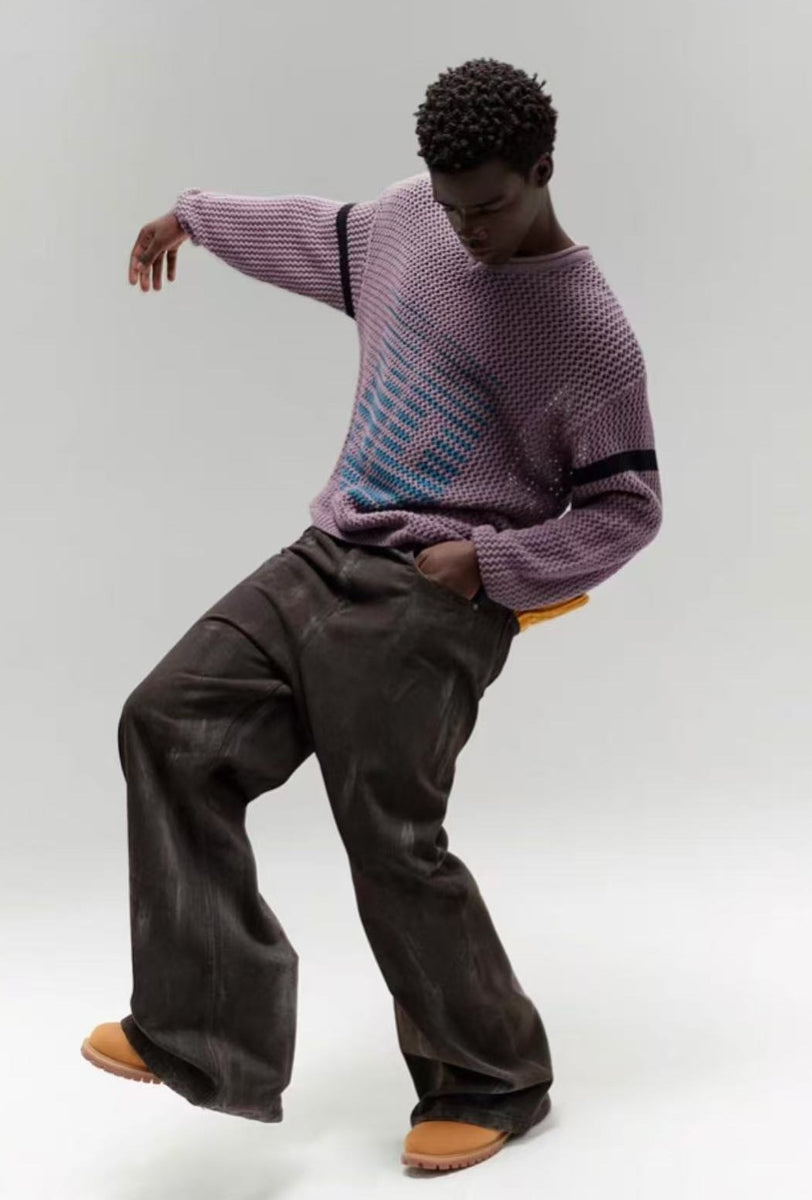 ATRY Retro V-neck Knitted Sweater