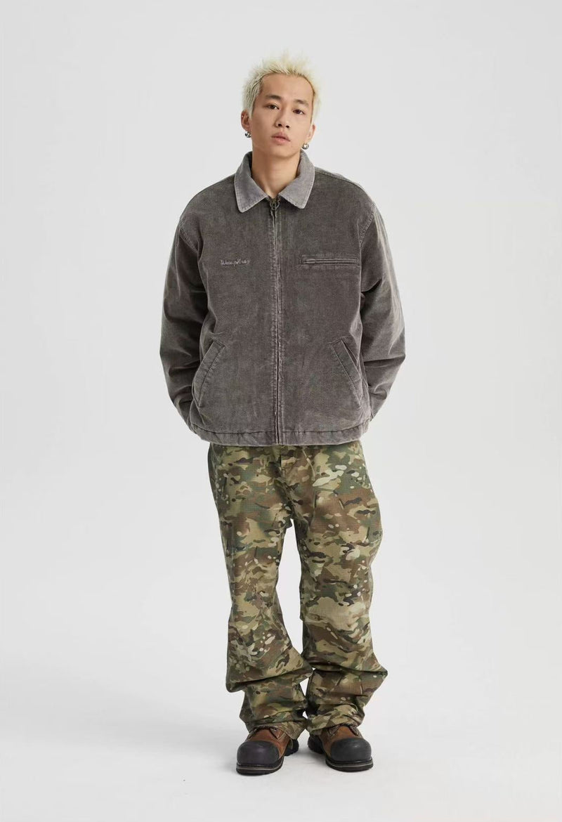 WASSUP Washed Corduroy Quilted Work Jacket