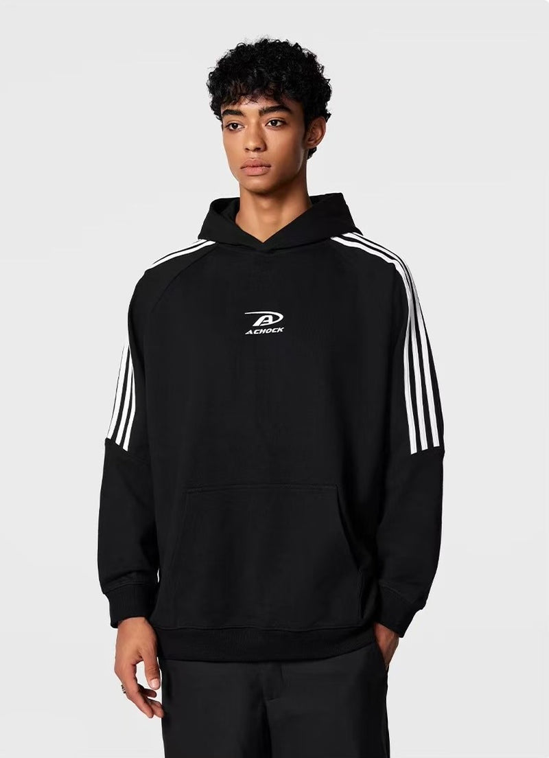 ACHOCK Stitching Printed Hoodie