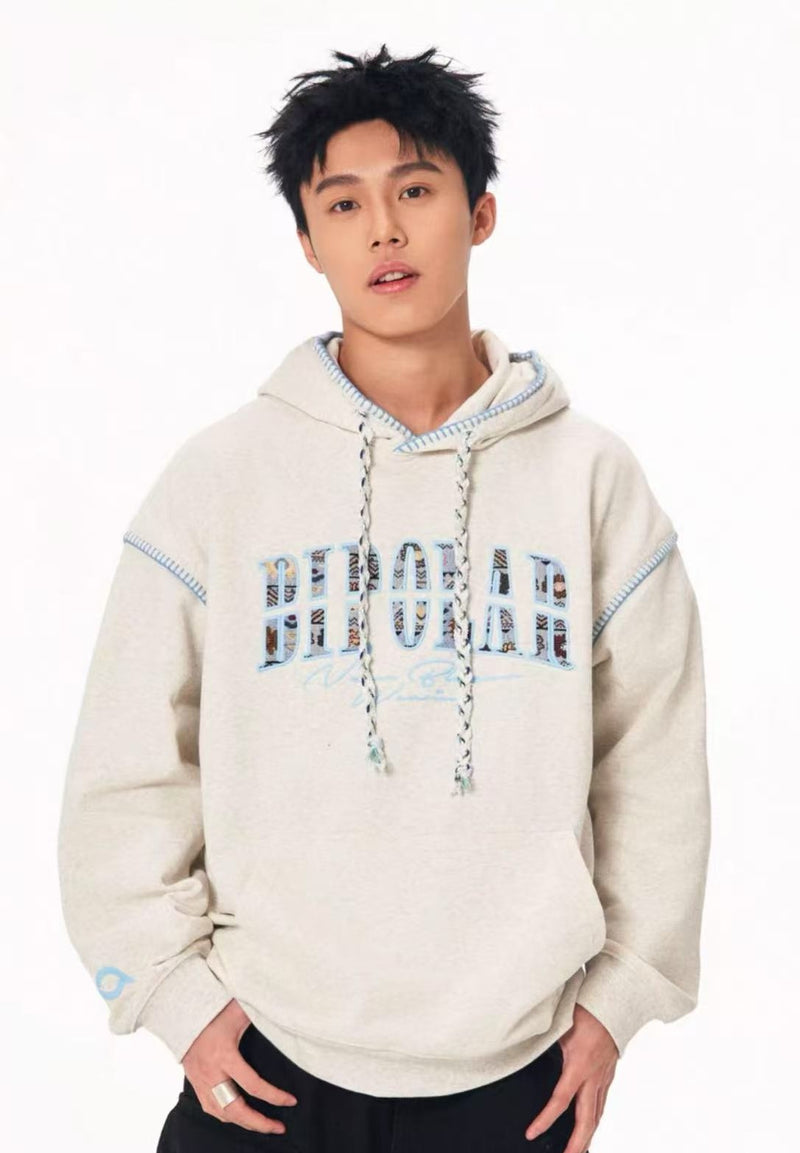 BIPOLAR Ethnic Style Woven Patchwork Hoodie