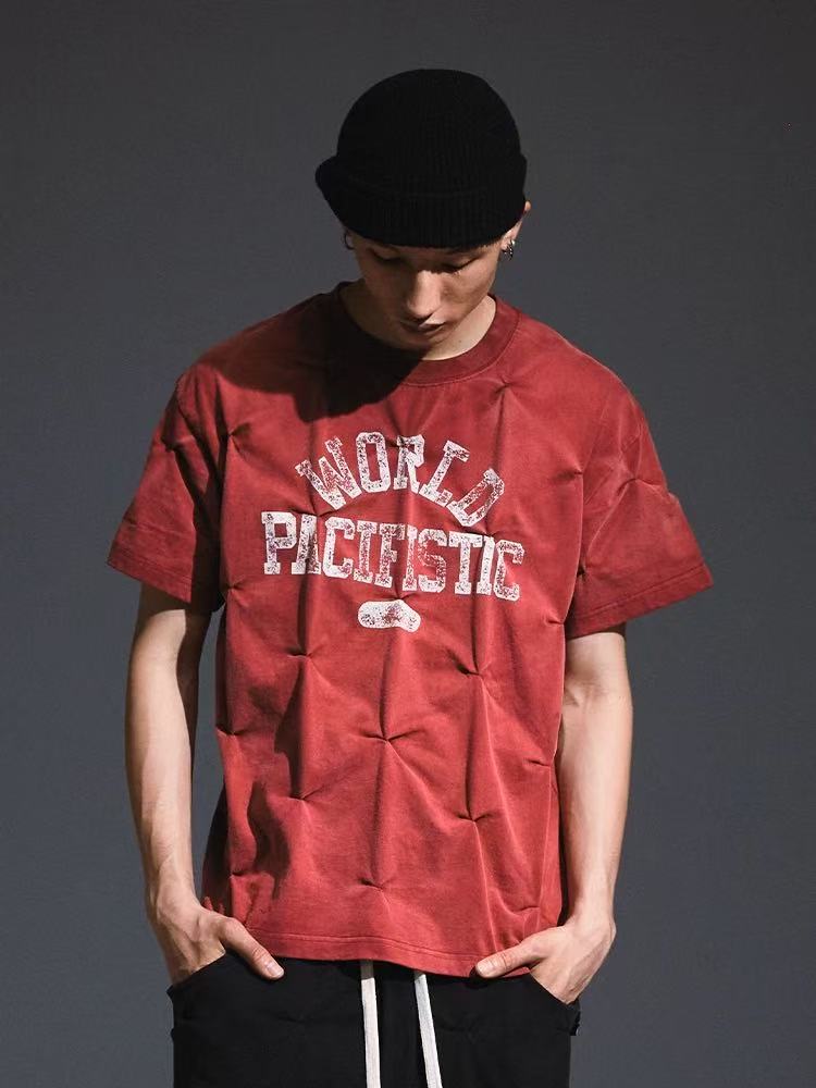 REMEDY Pleated Vintage Short-sleeve T-Shirt