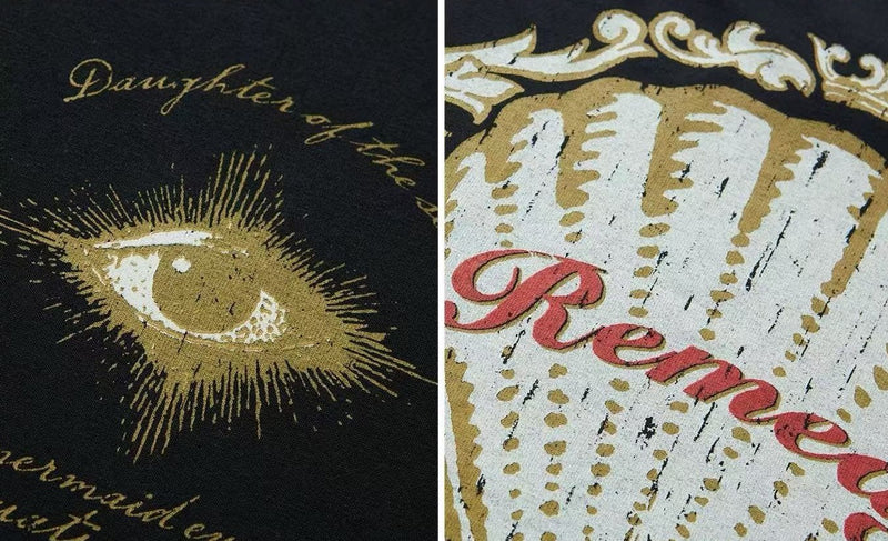 REMEDY Retro Judgment Eye Shell Print Short-Sleeve T-Shirt