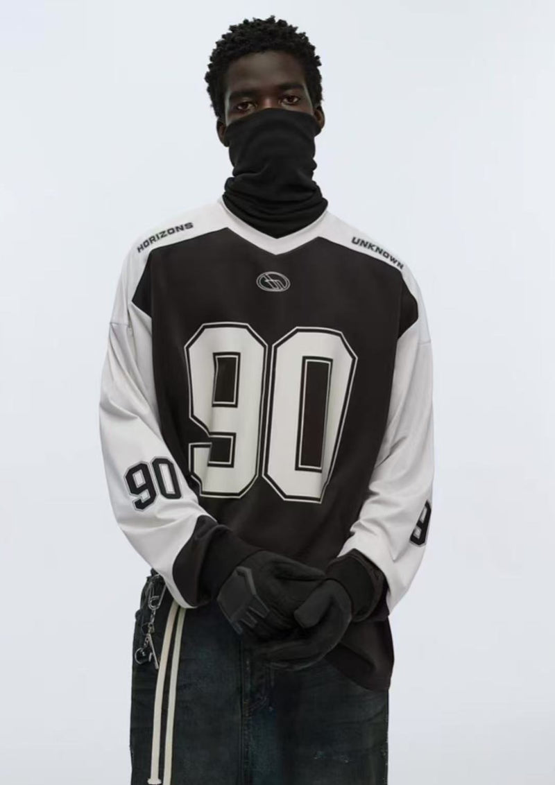 ATRY Contrast color V-neck Long-sleeved Ice Hockey Jersey