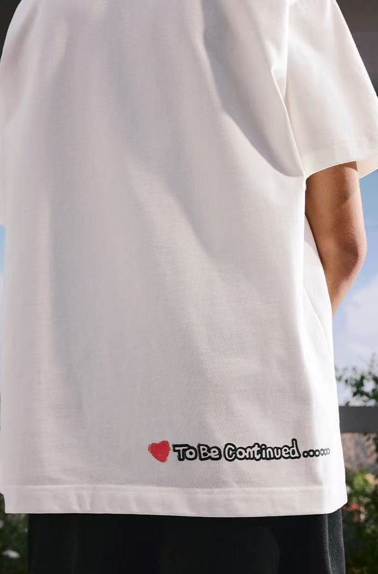 MEDMxNewmasus Butterfly Floral Print Short-sleeved T-shirt