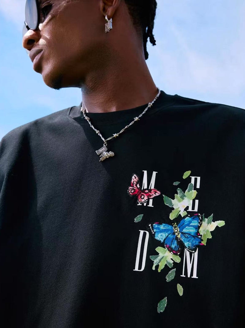MEDM Butterfly Printed Long-sleeve T-shirt