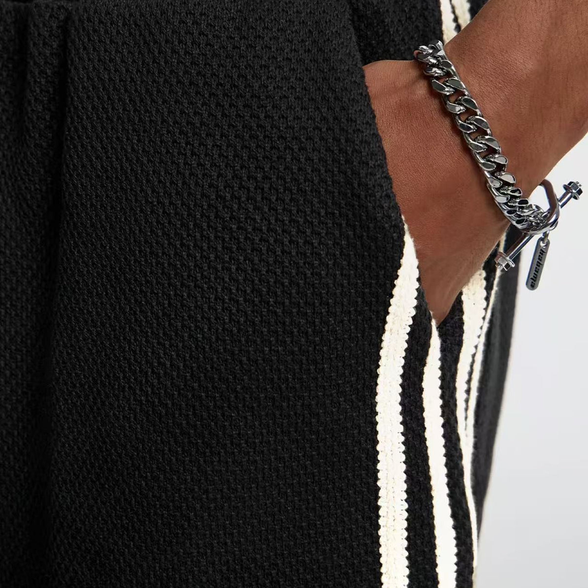 STK Vintage Textured Webbing Casual Shorts