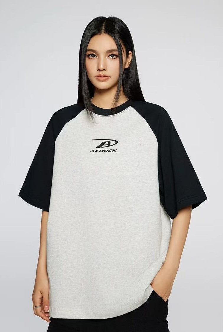 ACHOCK Simple Basic Logo Printed T-shirt