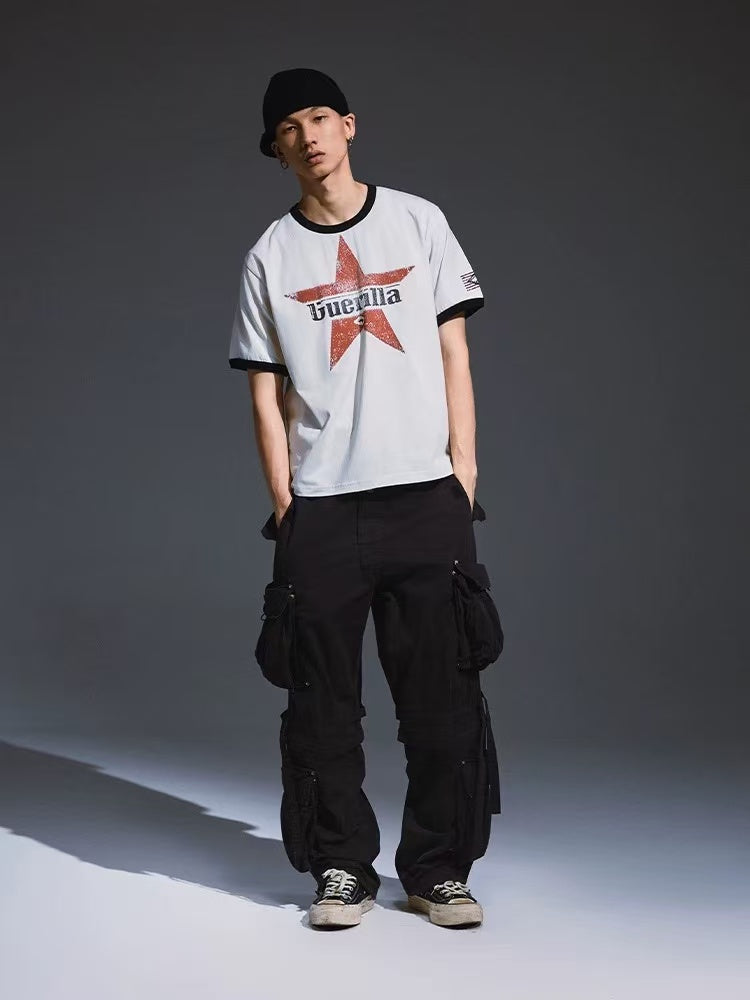 REMEDY Contrast Ribbed Short-sleeved T-shirt