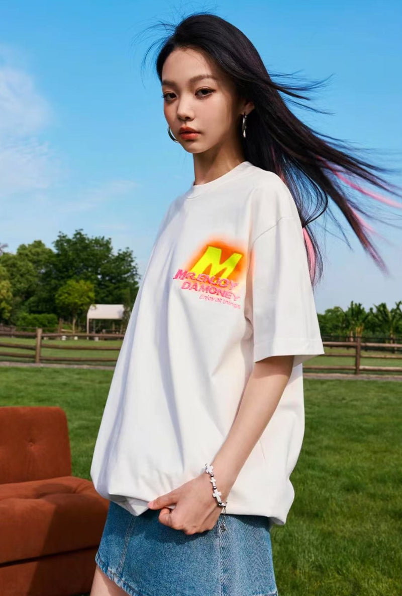 MEDM Circular Font Short Sleeve T-Shirt