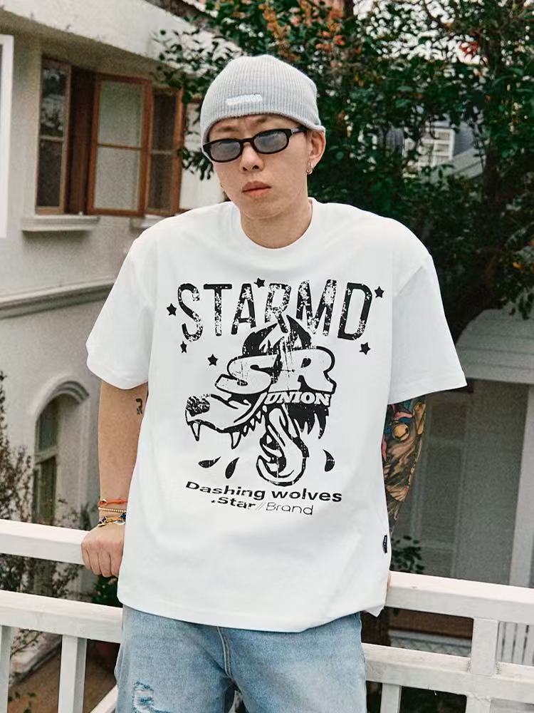 REMEDYxSTA Jackal Print Short-sleeve T-shirt