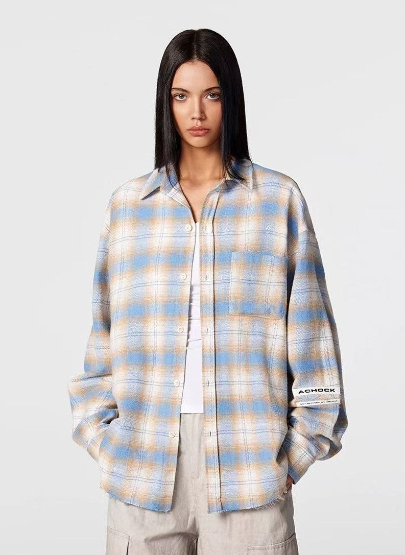ACHOCK Casual Plaid Long-sleeve Shirt